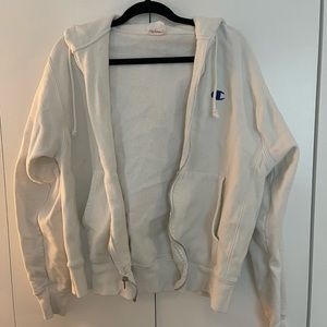 white champion zip up